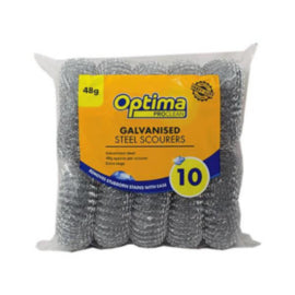 Optima Proclean Galvanised Steel Scourer - Extra Large - 10pk – cloths, scourers & dusters
