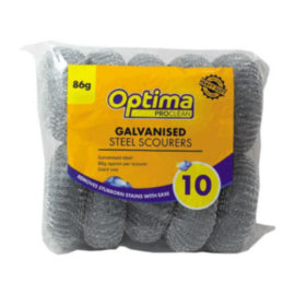 Optima Proclean Galvanised Steel Scourer - Giant - 10pk – cloths, scourers & dusters