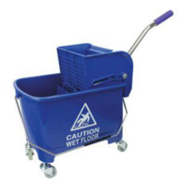 Premium Mopping Bucket on Wheels - 20Litre with Wringer Blue - 1pk – mops, brooms & cleaning tools