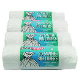 White Swing Bin Bags - 50L Capacity - 80x Pk – bin liners & refuse sacks
