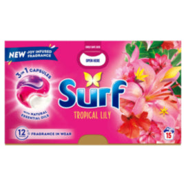 Surf Tropical Lily 3 In1 Laundry Capsules 15 Wash – laundry care