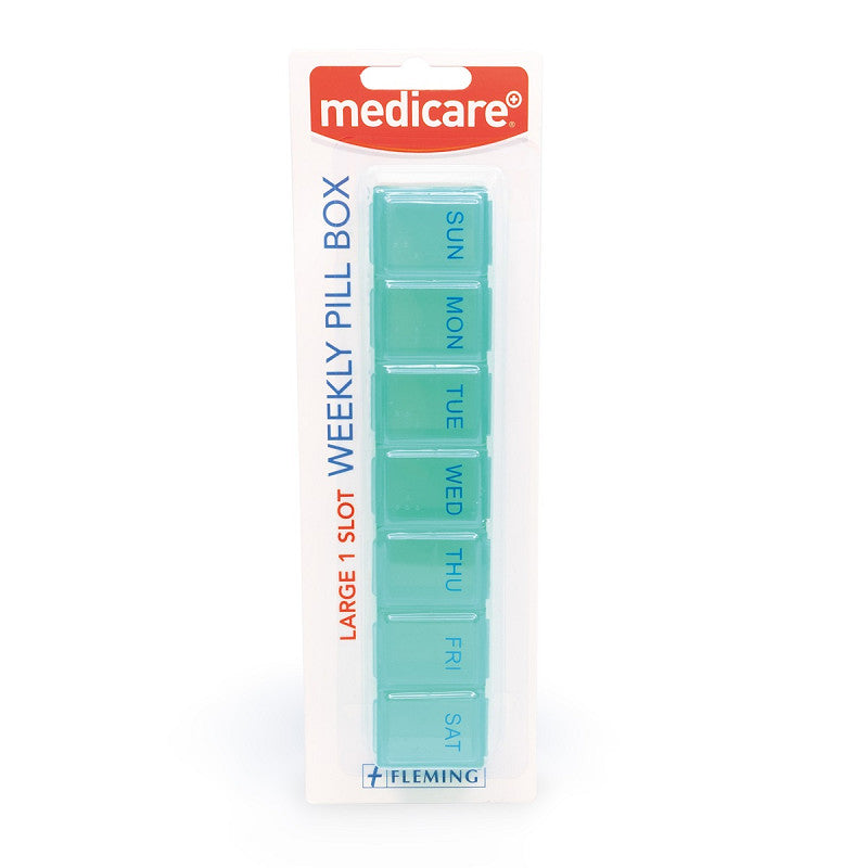 Medicare Large 1 Slot Weekly Pill Box with Braille