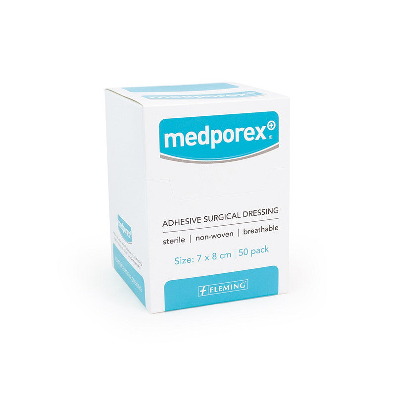Medporex Adhesive Dressing 7x8cm - Box of 50