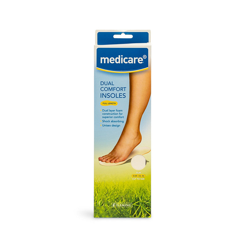 Medicare dual comfort insoles dual-layer latex foam full length – cushioning and durability insole