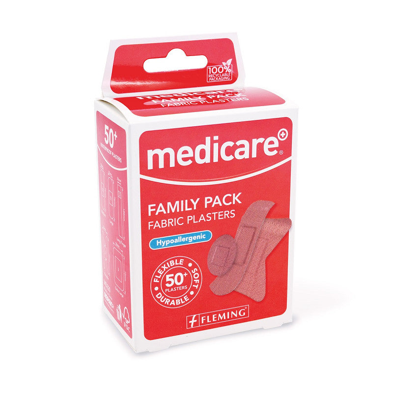 Medicare Fabric Plasters Family Pack of 50's - Box of 6