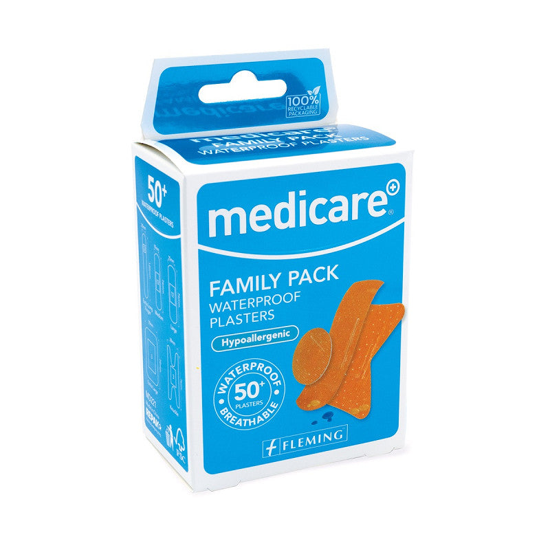 Medicare Waterproof Plasters Family Pack of 50 - Box of 6
