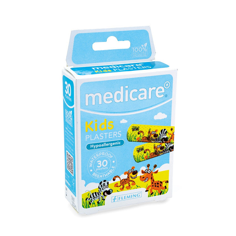 Medicare Waterproof Kids Plasters 30`s (fun Zoo) - Box of 10