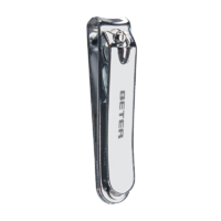 Chrome-plated Manicure Nail Clipper with Nail File (Curved Point) - detail view
