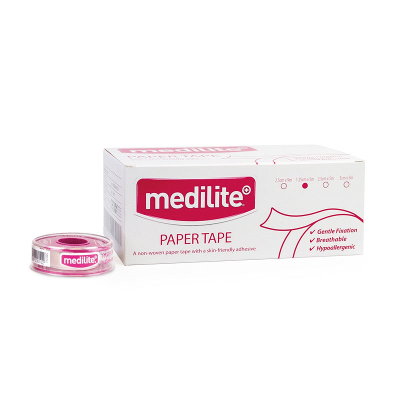 Medilite Paper Tape 1.25cm x 5m - Box of 18