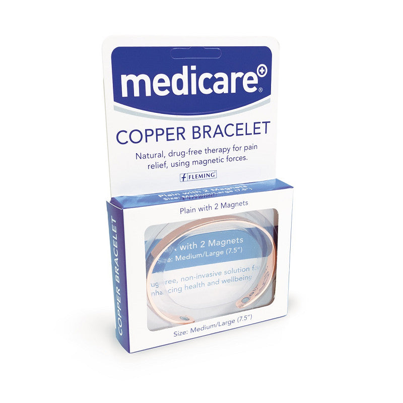 Copper Bangle with 2 Magnets - Plain - Small/medium