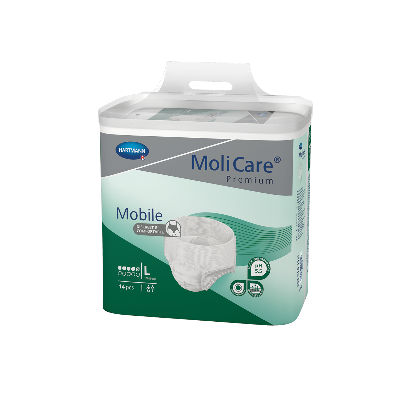 MoliCare Premium Mobile Level 5 - Large - premium pull-on incontinence pants, 1000ml absorbency, pack of 14