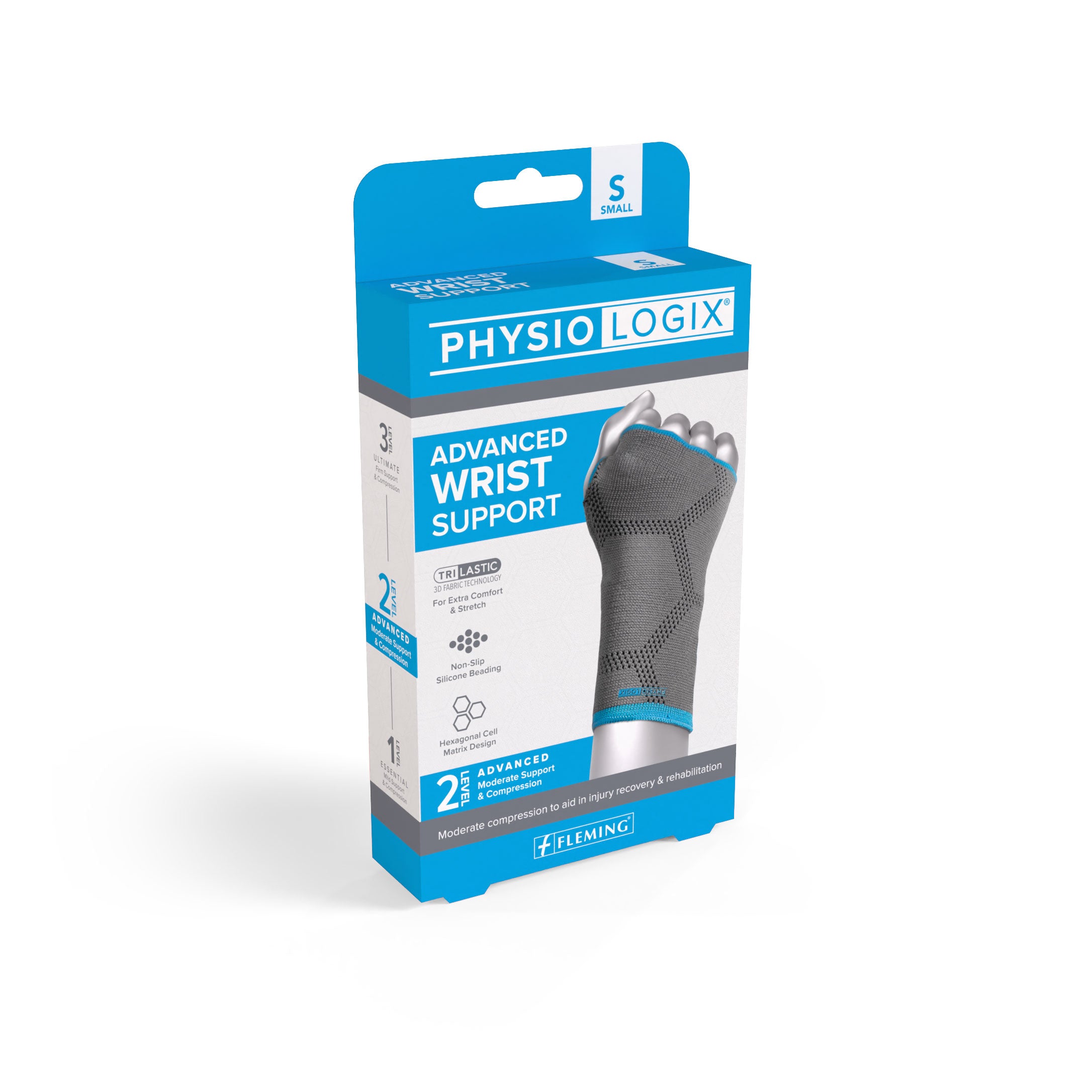 Physiologix Advanced Wrist Support – hexagonal compression support with pull tabs