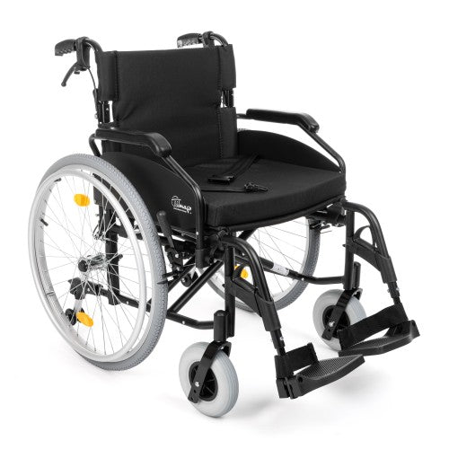 EVERYDAY-TIM Aluminium Wheelchair with Foldable Backrest and Attendant Brakes