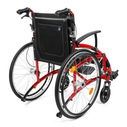 Exclusive-TIM Light Aluminium Wheelchair – Lightweight Manual Wheelchair with Quick-Release Wheels (Red)