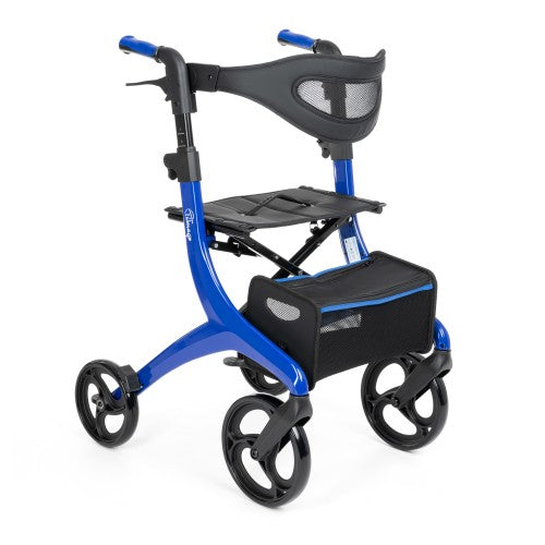 LORENZA Aluminium Rollator – Lightweight, Foldable Walking Support with Seat & Bag