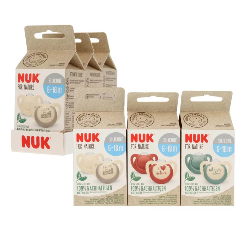 Nuk Nature Soothers S2 Ass 2PK 6-18 X6 (Pack of 6)