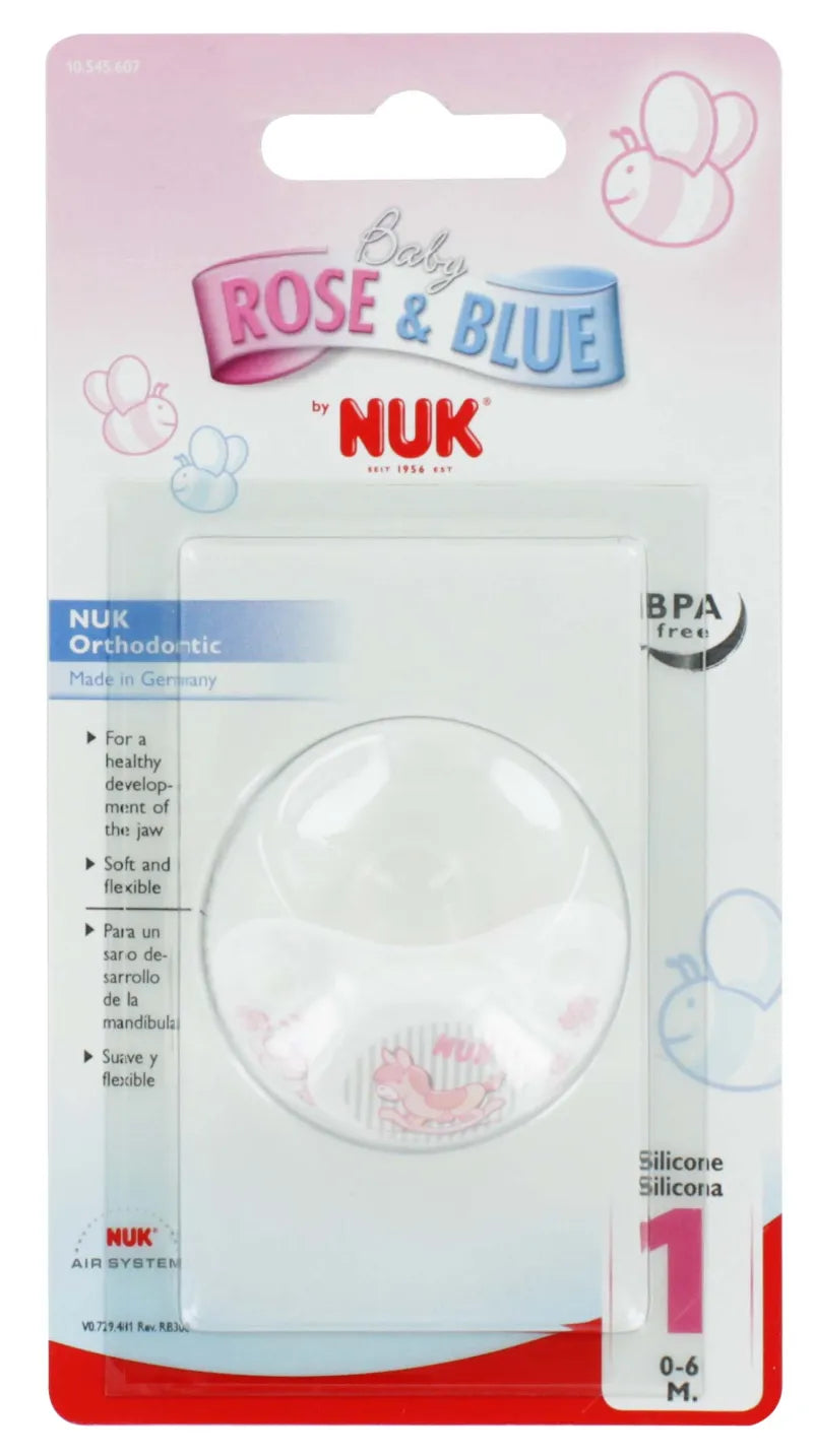 Nuk Soothers Rose & Blue Silicone Orthodontic 0-6 Girl (Pack of 3)