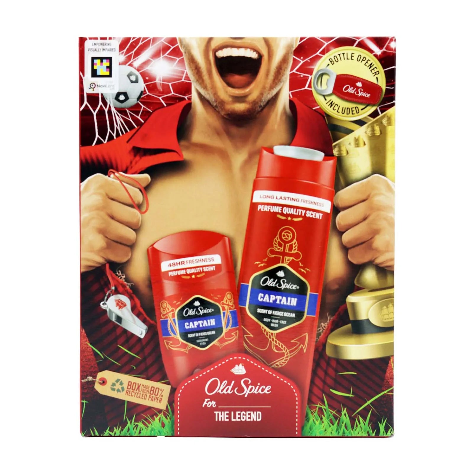 Old Spice Captain 2Pce Gift Set Deo Stick & S/Gel (Pack of 6)