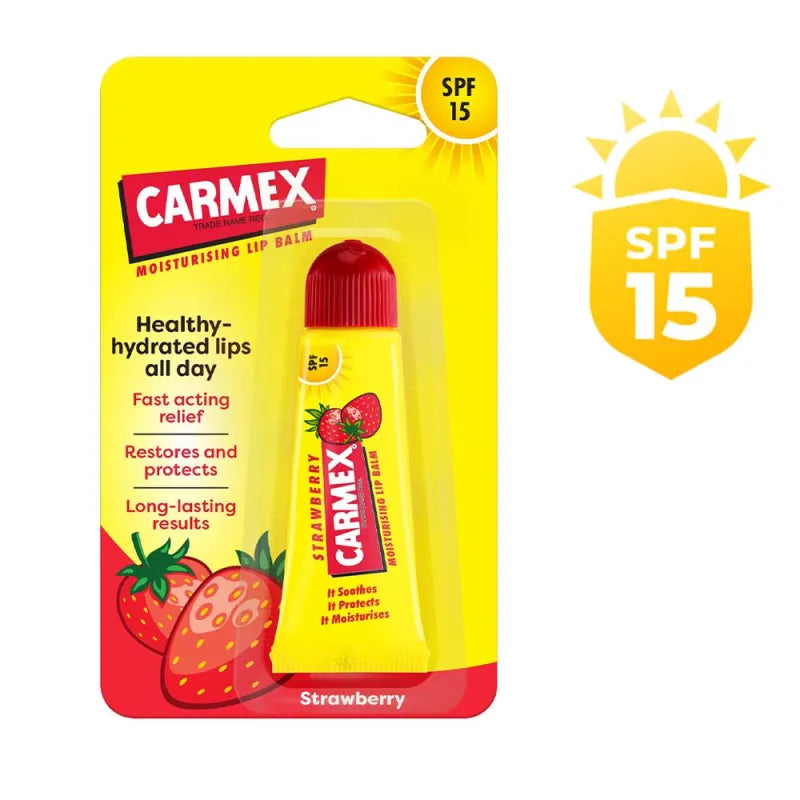Carmex Strawberry Lip Balm Tube 10G (Pack of 12)
