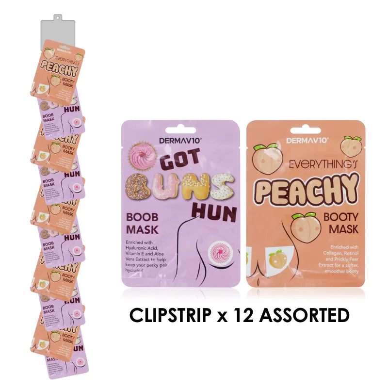 Derma V10 Peachy Booty/Got Buns Hun Boob Mask Cs X12 (Pack of 12)