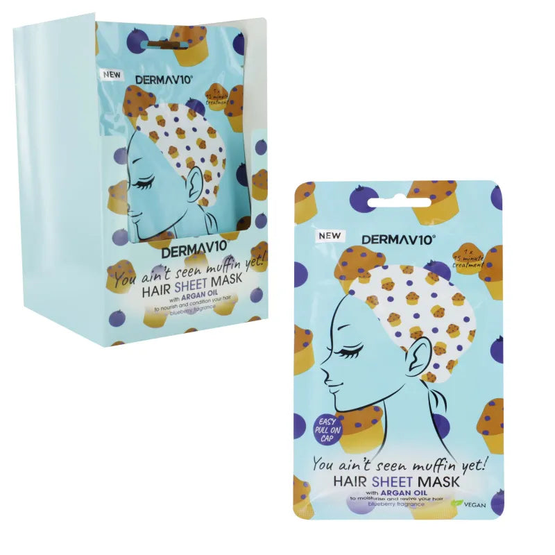 Derma V10 Printed Hair Sheet Mask X12 (Pack of 12)