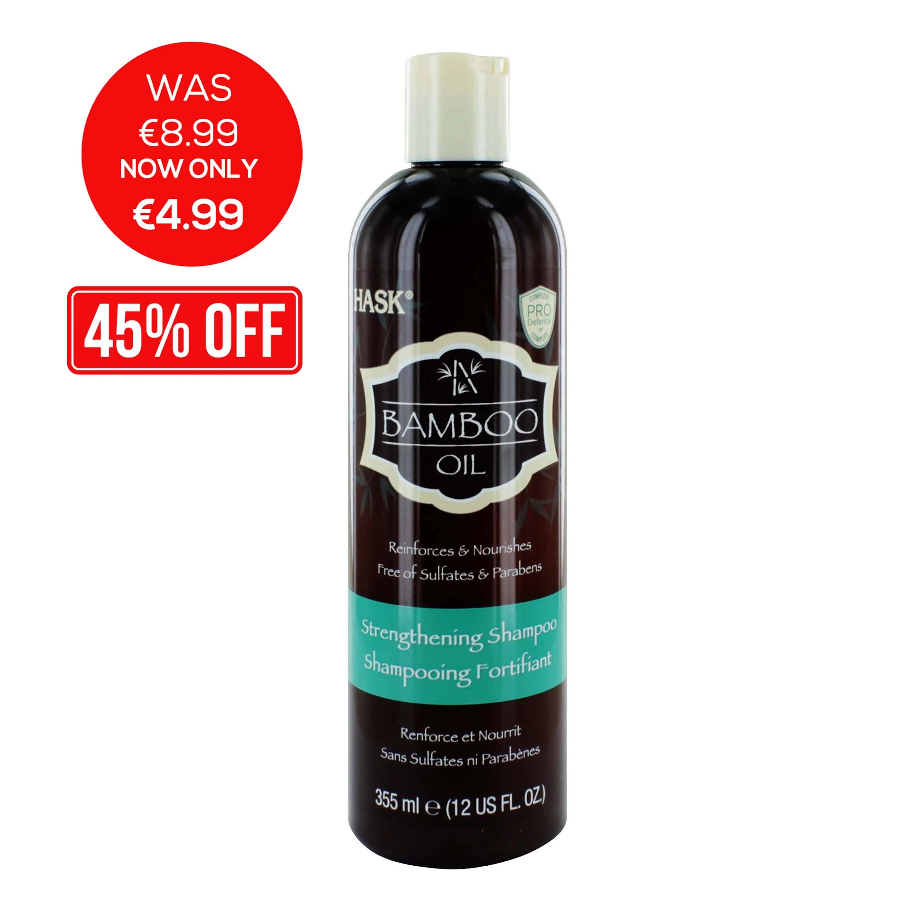Hask Bamboo Oil Shampoo 355ML (Pack of 4)