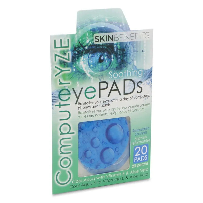 Skin Benefits Computereyze Eye Pads Cool Aqua - 20 Pack (Pack of 12)
