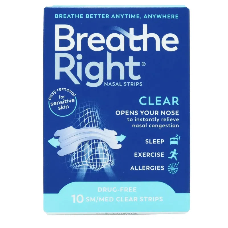 Breathe Right 10 Clear Nasal Strips (Pack of 6)