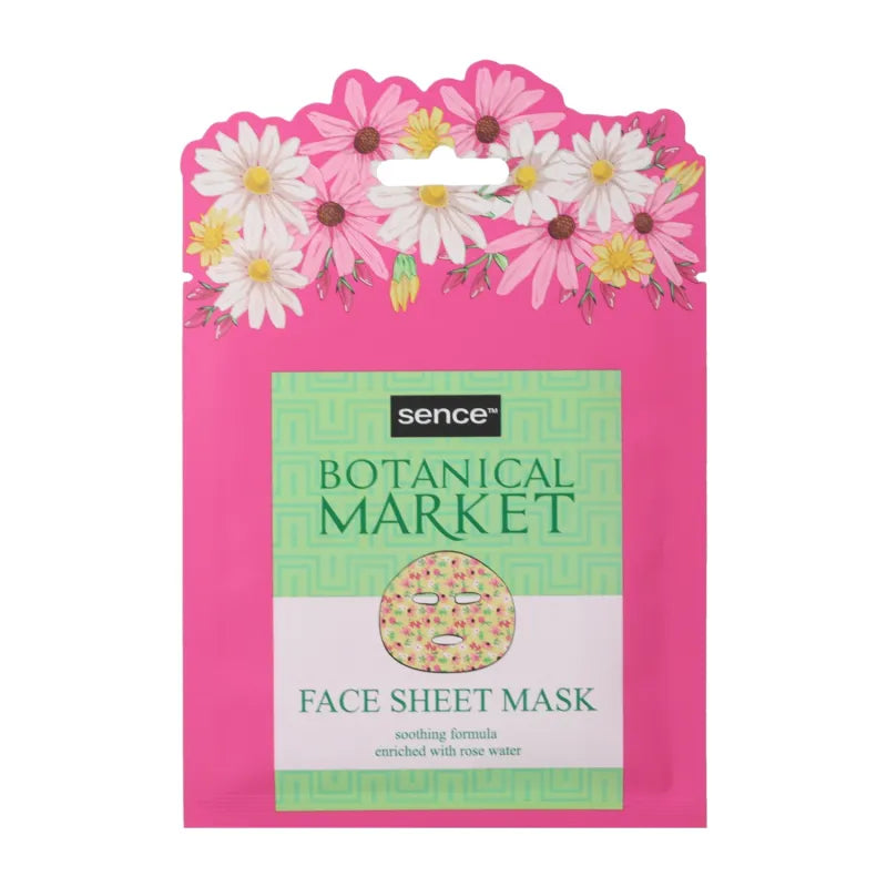 2047651 Sence Printed Tissue Face Mask Pink Botanical X24 (Pack of 24)