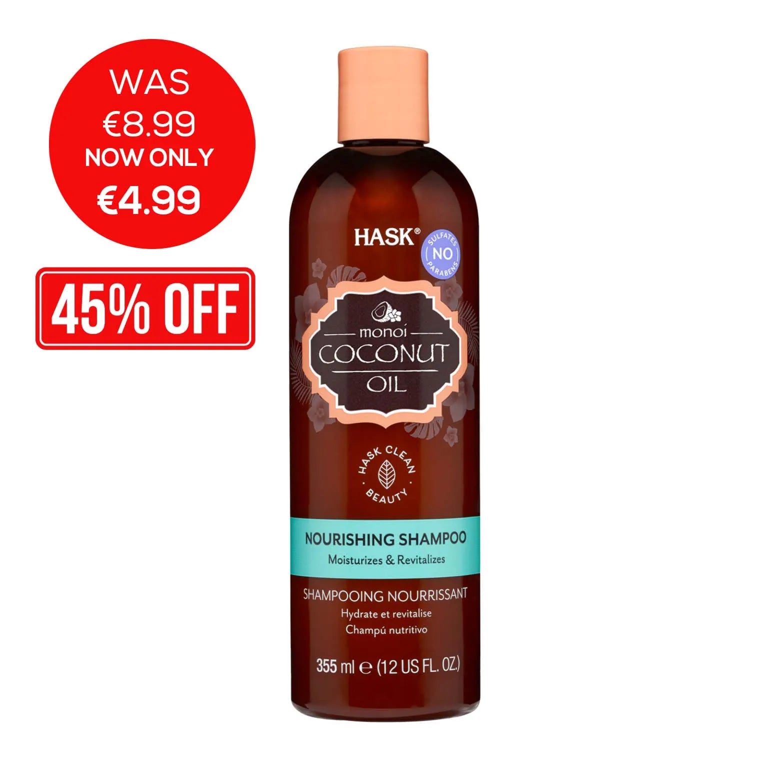 Hask Coconut Oil Shampoo 355ML (Pack of 4)