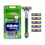 Gillette Sensor 3 Razor + 6 Heads Sensitive Green Pack X10 (Pack of 6)