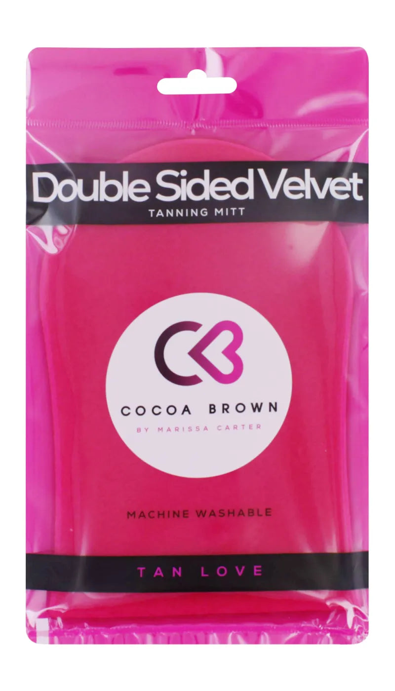 Cocoa Brown Velvet Tanning Mitt Double Sided (Pack of 12)