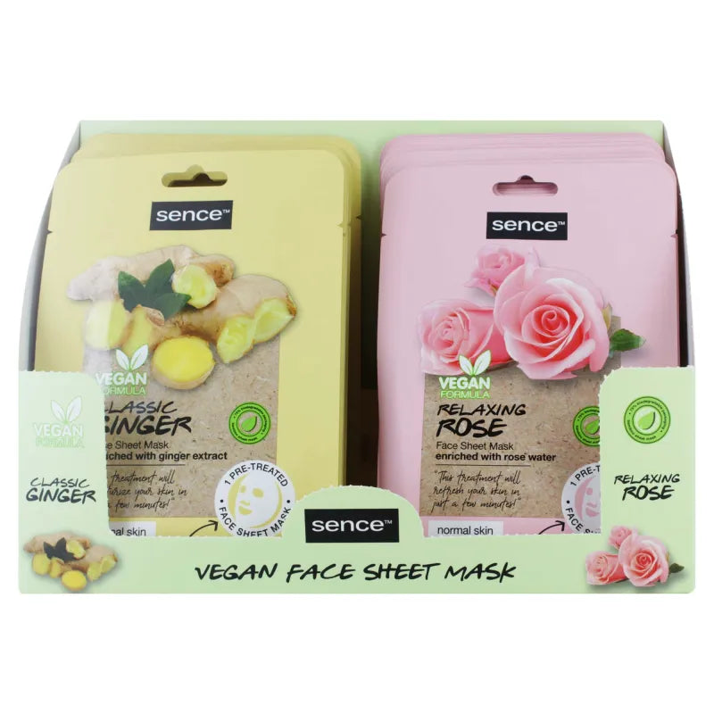 Sence Vegan Face Sheet Mask Disp X24 (Pack of 24)