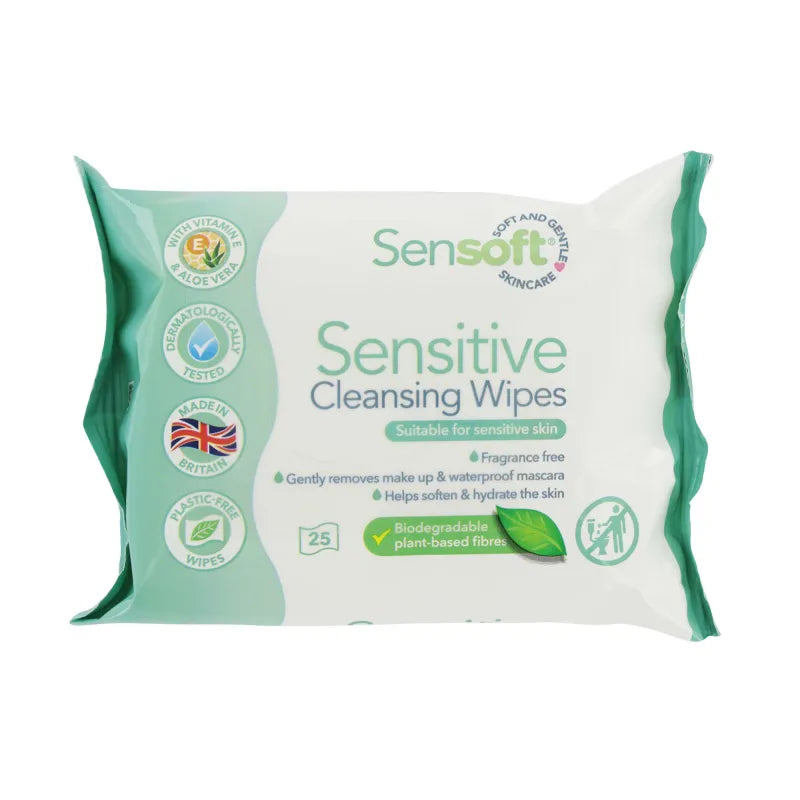 Sensoft 25 Sensitive Cleaning Wipes (Pack of 12)