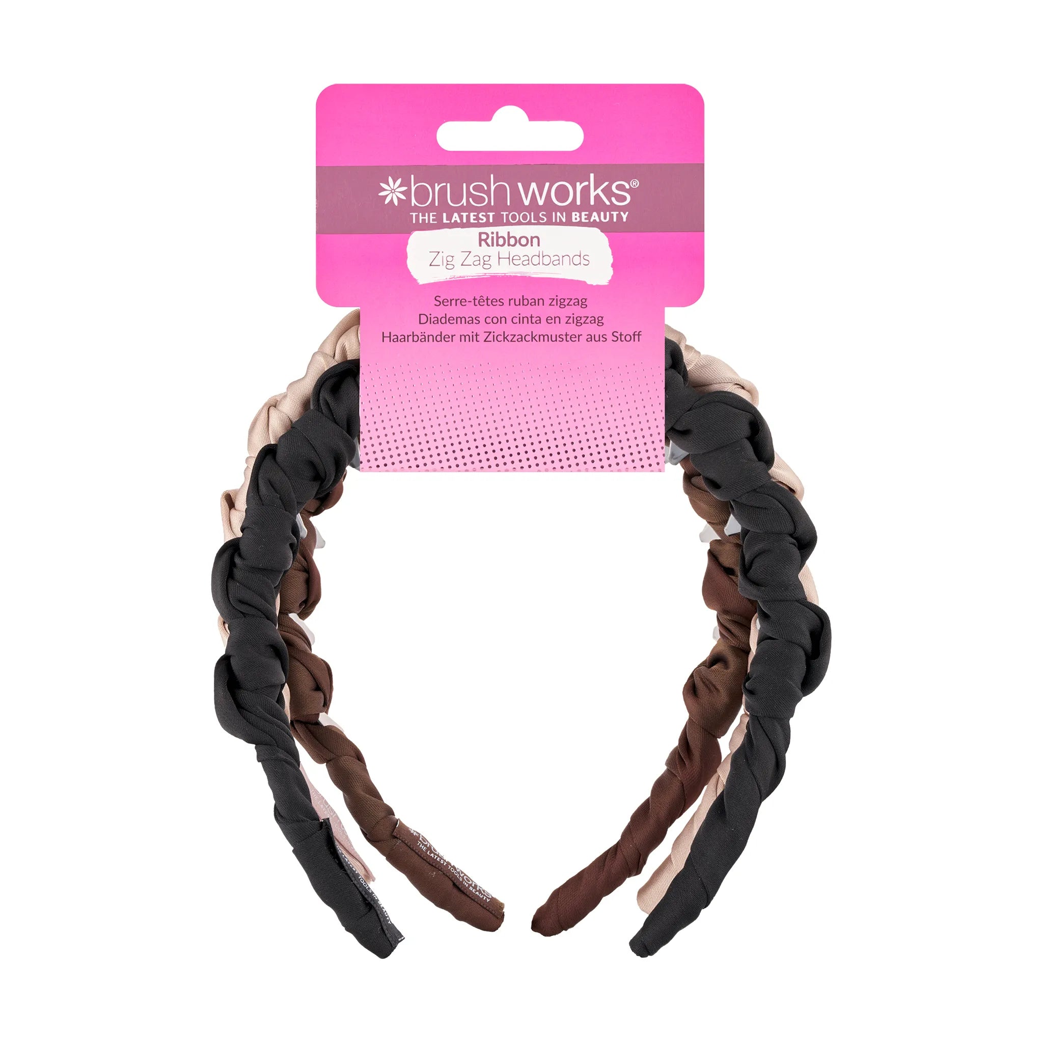Brush Works Ribbon Zig Zag 3PK H/Bands 52 56 612 (Pack of 6)