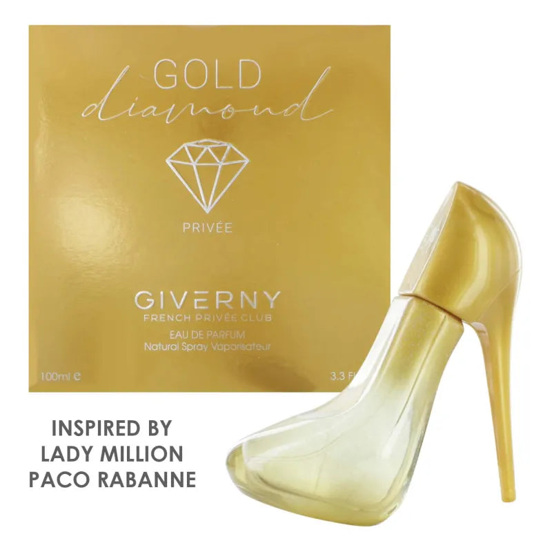 Giverny Shoe Edp 100ML Gold Diamond (Lady Million Paco Rabanne) (Pack of 6)