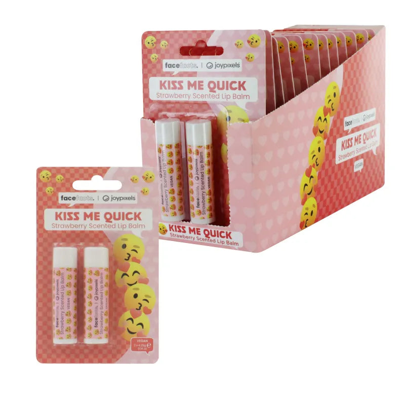 Kiss Me Quick Strawberry Lip Balm Twin Pack (Pack of 6)