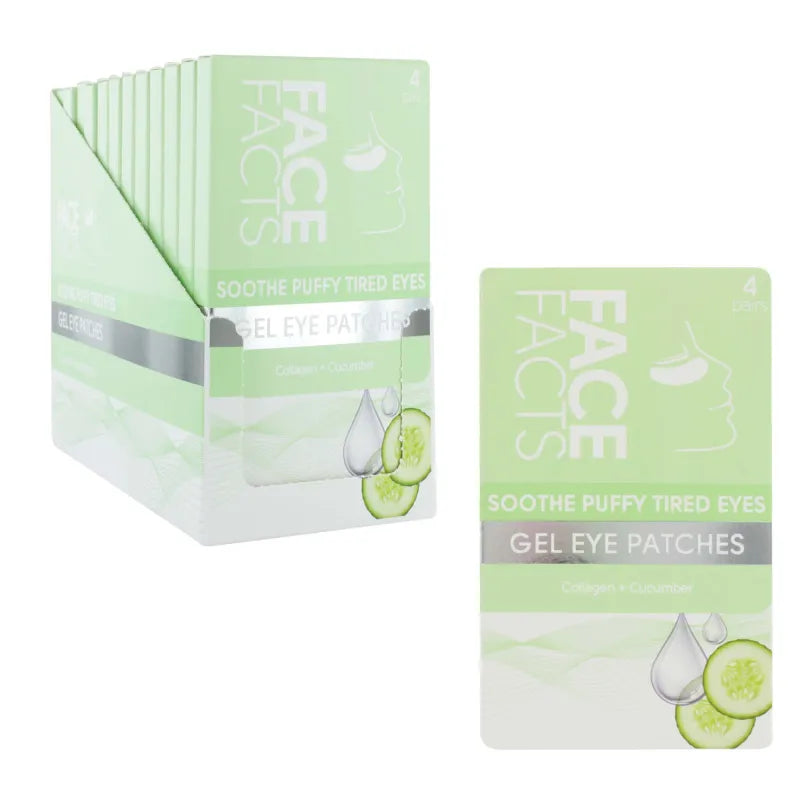 Face Facts Gel Eye Patches Soothe Puffy Tired Eyes X 12 (Pack of 12)