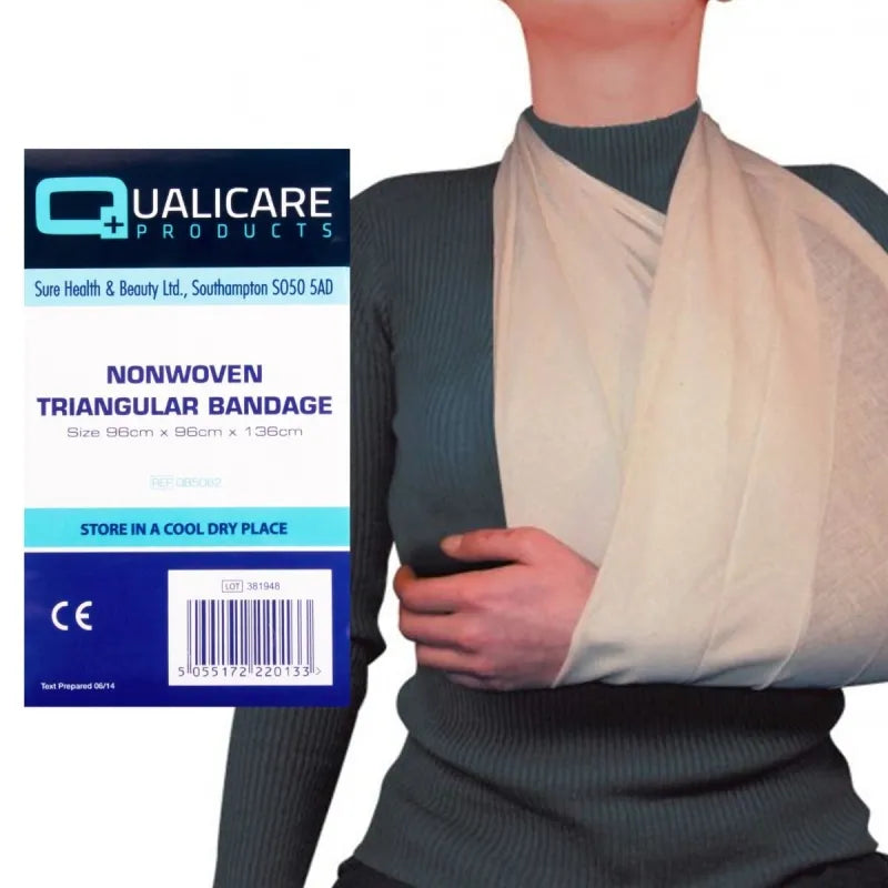 Premium Qualicare Non Woven Triangular Bandage 96X96X136 (Pack of 6)