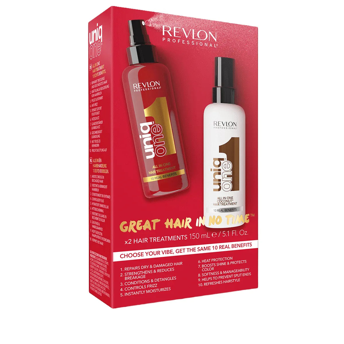 Revlon Duo Pack Uniq One Classic & Coco Hair Treatments 150ML (Pack of 6)