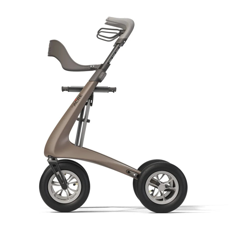 byACRE Carbon Overland Backrest - Profile Left on Brown Rollator