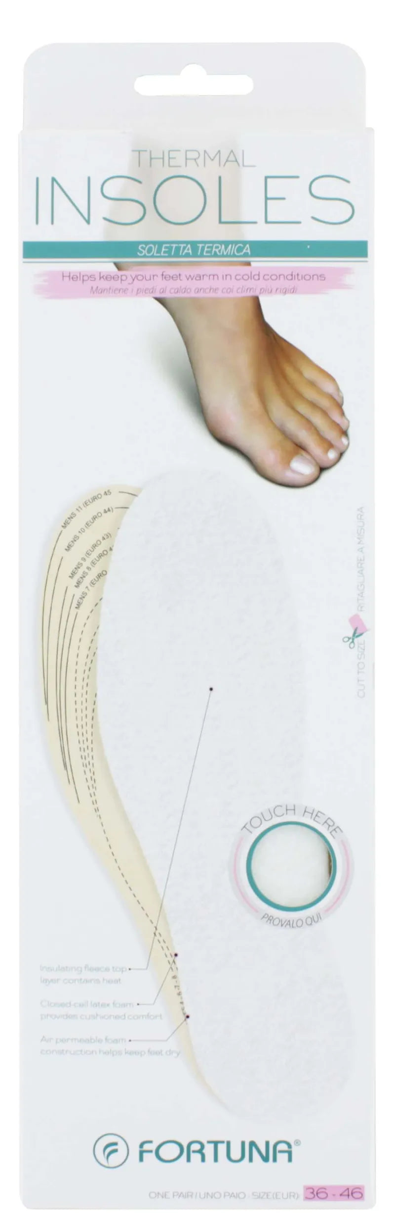 Fortuna Foam Thermal Insoles (Pack of 6)