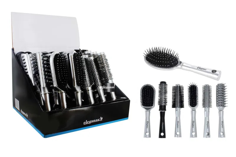 Eleganza Hairbrush Assorted Disp X36 (Pack of 36)