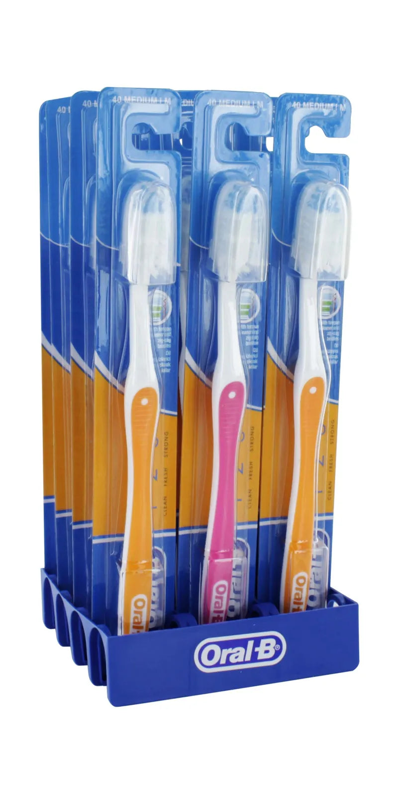Oral B Medium Toothbrush With Cover X12 (Pack of 12)