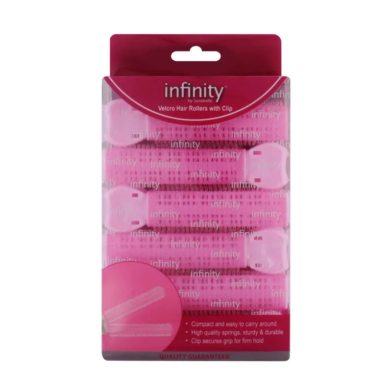 Infinity 12 Velcro Roller Curl Clips (Pack of 6)