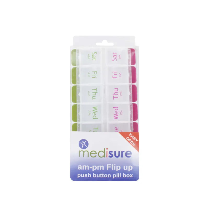 Ms21284 Medisure Am-Pm Flip Up Weekly Pill Box (Pack of 6)