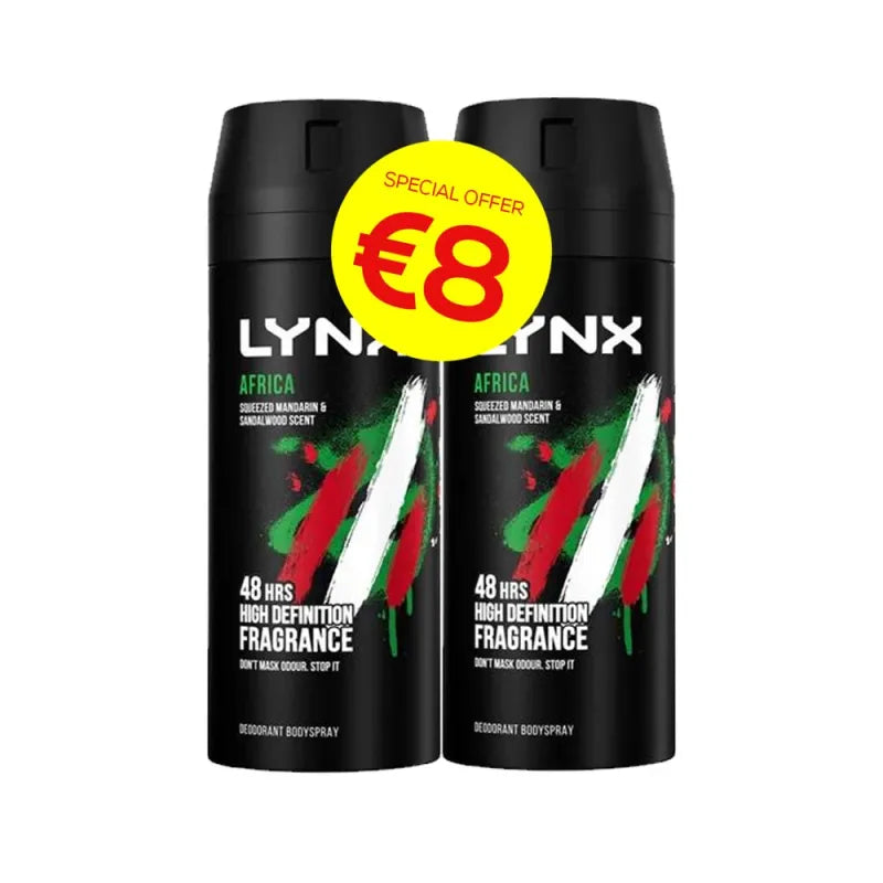Lynx Africa Deodrant 150ML Twin PK (Pack of 6)