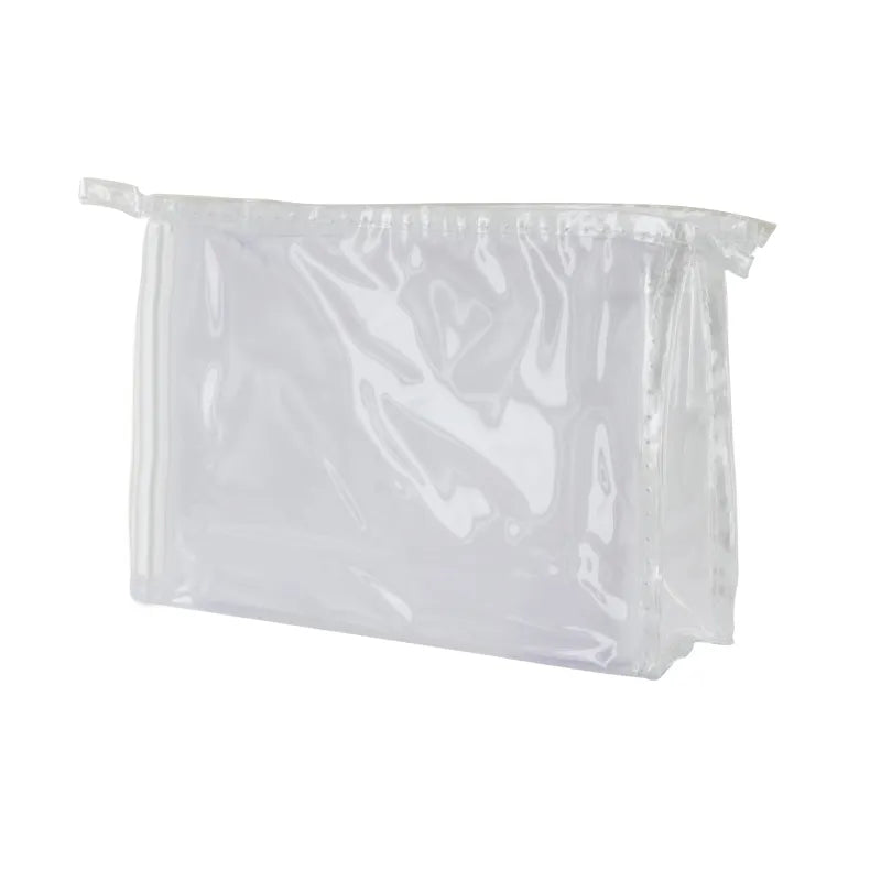 Clear Pvc Bag White Trim 18X12X5Cm (Pack of 6)