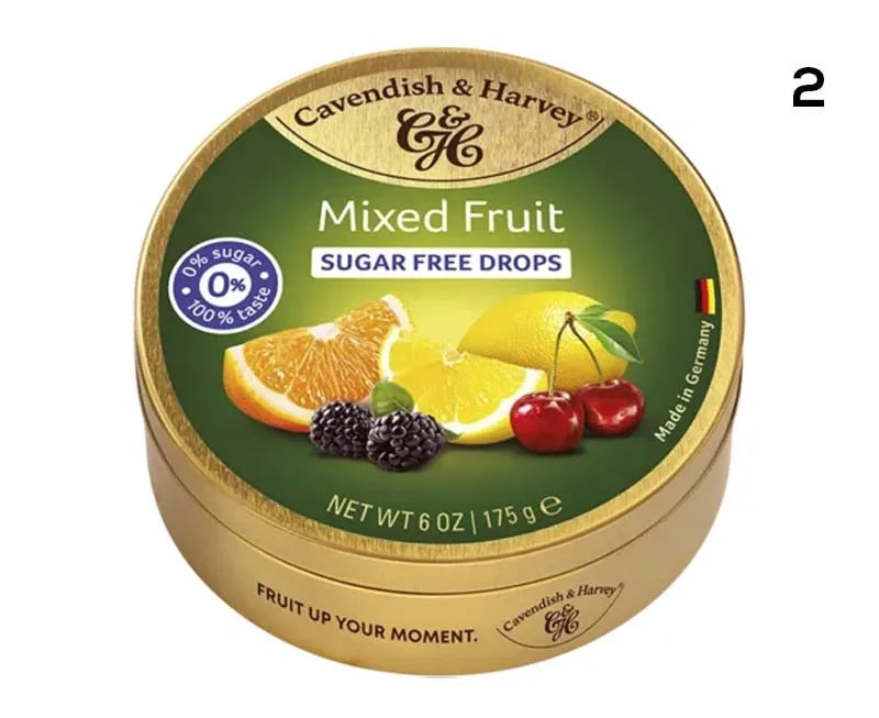Cavendish & Harvey Sugar Free Mixed Fruit Drops 175G X 9 (Pack of 9)