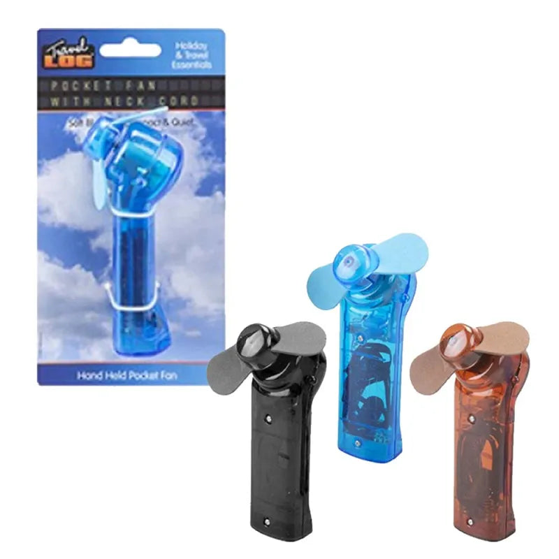 789009 Hand Held Mini Fan With Neck Cord (Pack of 12)